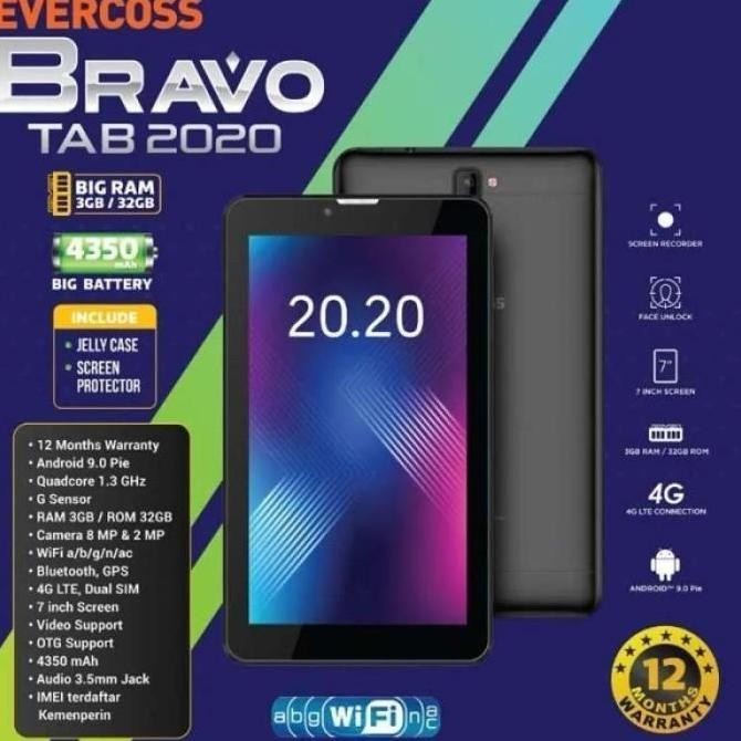 Tablet Evercoss Bravo Tab 3/32 Ram 3GB Internal 32GB Garansi Resmi