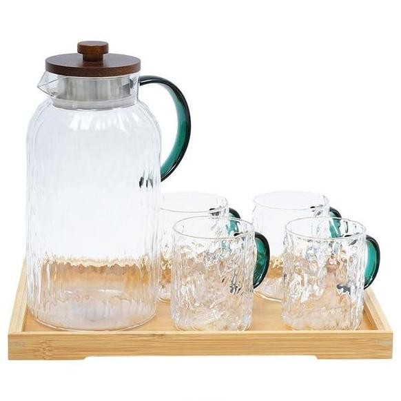 Appetite 1.8 Ltr Jeza Set 6 Pcs Teko Minum Gelas Kaca Dengan Nampan