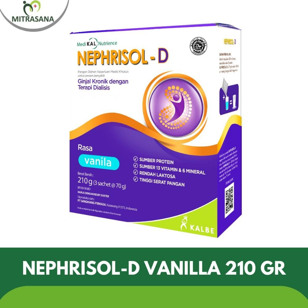 Nephrisol-D Vanilla 210 Gram - Nutrisi Khusus Pasien Ginjal Kronik Hd/Capd Bundling Original