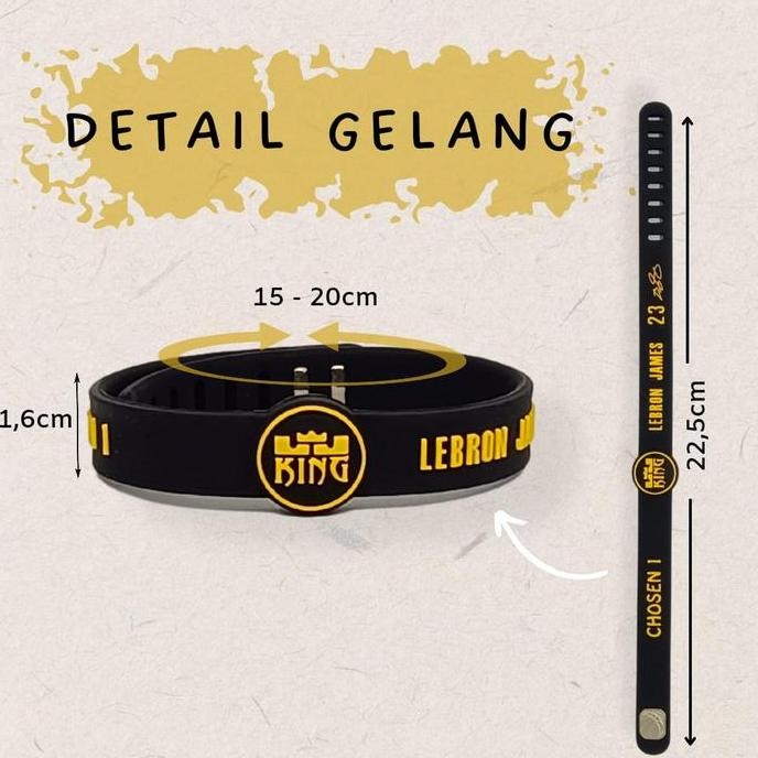 Gelang Karet Pria Basket NBA LEBRON JAMES Rubber Bracelet Ori Sport