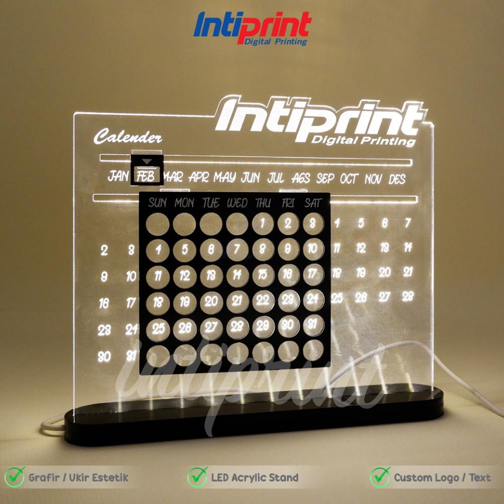 Kalender Akrilik Custom Logo, Kalender Abadi Akrilik, Kalender Akrilik Tahunan Estetik