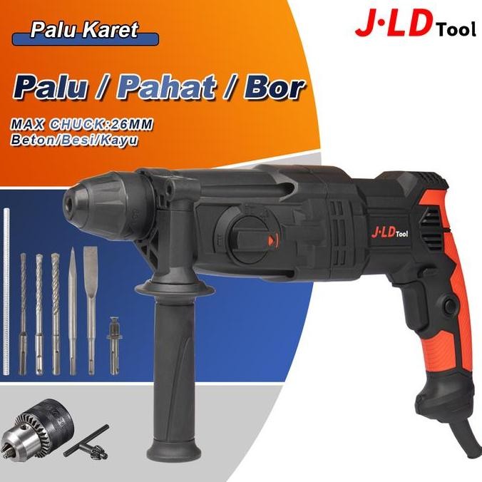 BELERAINTE- JLD Rotary Hammer Drill Mesin Bor Bobok Beton 3Mode 26mm SDS-Plus Bor Penghancur Beton D
