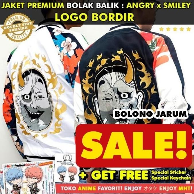 DISKON Jaket Smiley Angry Tokyo Revengers Bomber Sukajan Cover Version