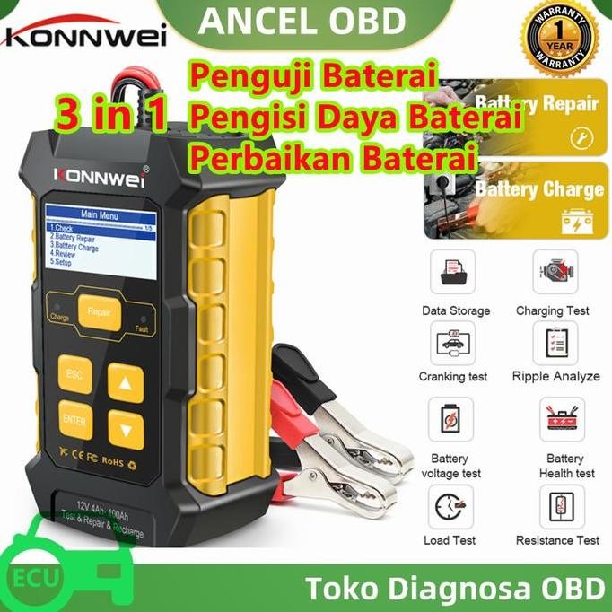 JHONCIE- KONNWEI KW510 12V 5A Mobil Battery Charger & Battery Tester & Repair