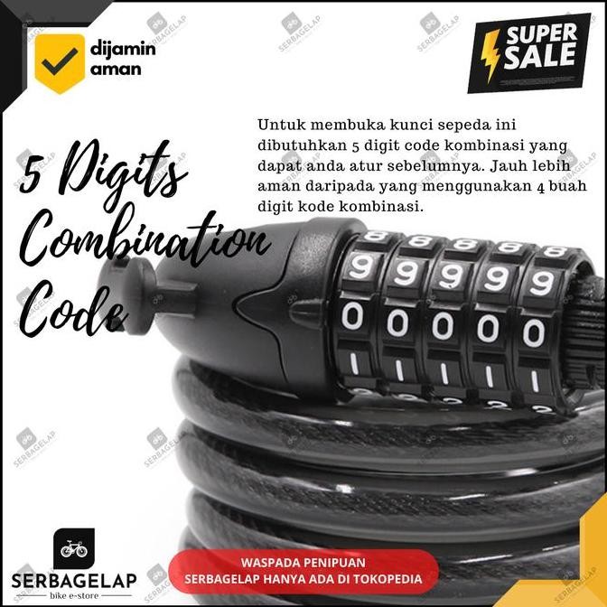 COD GEMBOK SEPEDA LIPAT POLYGON DIGIT KODE