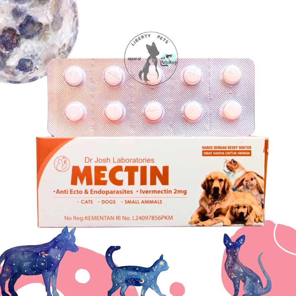 MECTIN IVERMECTIN 2MG OBAT ANTI PARASIT UNTUK KUCING ANJING DAN HEWAN KECIL (1 TABLET)