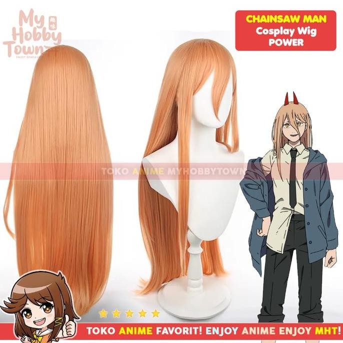 Wig Rambut Palsu Cosplay Anime Chainsaw Man : Power