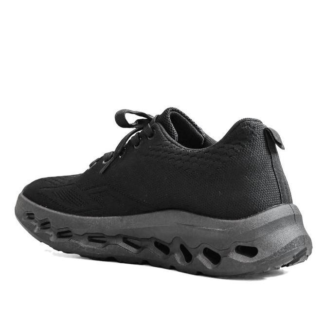 Dr. Kevin Sepatu Sport Pria Men Sneakers Sepatu Sekolah Hitam Flyknit Tali 889-095