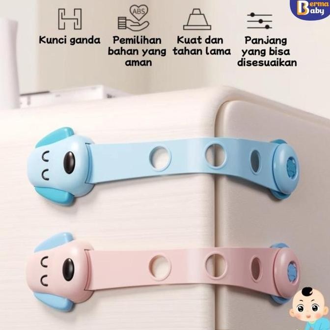 Promo [Berma Baby] Pengaman Laci Pengaman Bayi Tali Kunci/Kait / Laci / Lemari / Pintu Kulkas / 3M A