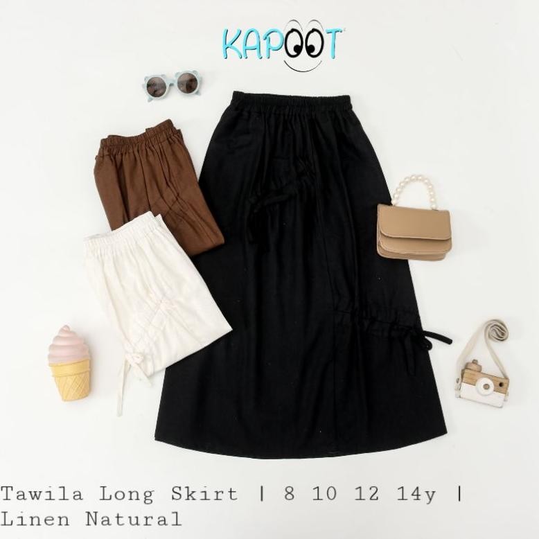 Kapoot Tawila Long Skirt Rok Panjang Anak 6-14Tahun Linen Natural Premium