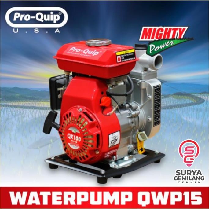 CROWHEX- Waterpump PROQUIP 1.5 inch Mesin Pompa Air Sawah Portable QWP 15 USA