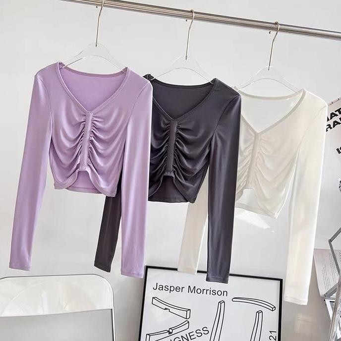 Promo Baju Crop Bcx6592 Wanita Lengan Panjang Olahraga Gym Sport Sport Cod