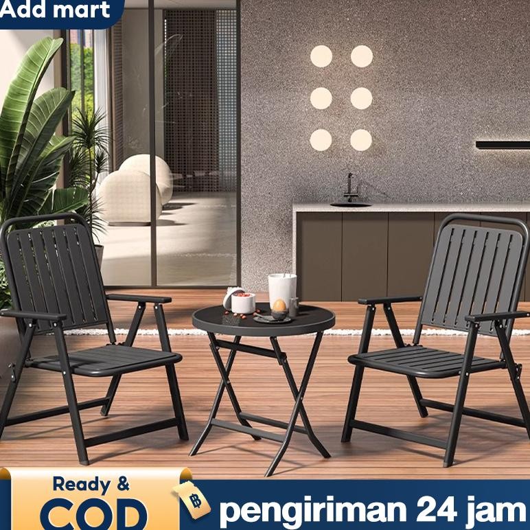 KYOKOTSU- Kursi Teras Mewah Kursi Lipat Sandaran Tinggi Modern Kursi Plastik PP Tahan UV Kursi Lipat