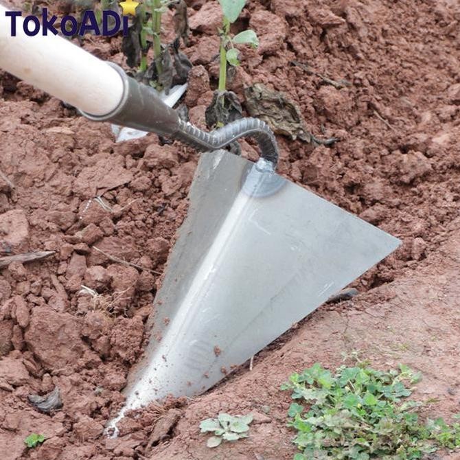 KAORU- Cangkul Tip Kecil Alat Berkebun Cangkul Segitiga Baja Mangan Cangkul