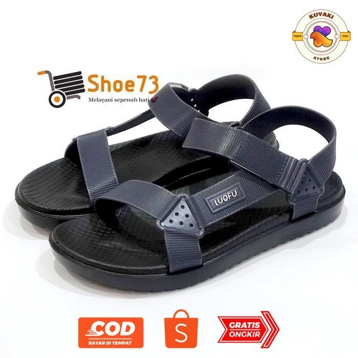 u-45 fj-44 LUOFU E 6221 - SH6W SIZE 40-44 ORIGINAL l Sandal Gunung Tali jelly pria l Sendal tali cow