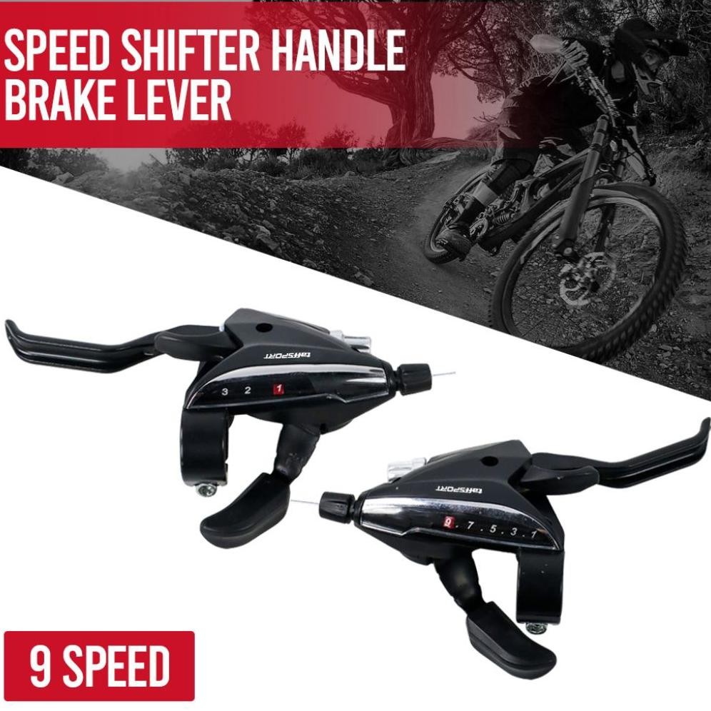 Shifter Sepeda 8/9 Speed Set Handle Rem Brake Tuas Operan Pemidah Gear Gigi Sepeda Gunung MTB, Lipat
