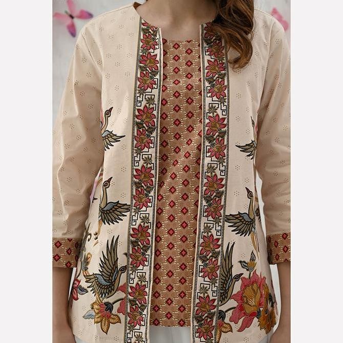 Promo Alda Atasan Batik Lengan Panjang Blazer Kemeja Batik Panjang Blouse Batik Wanita Baju Batik Pe