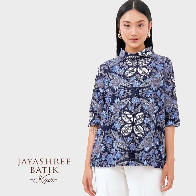 Promo [BIG SALE 10.10] JAYASHREE - Kavi Blouse untuk Wanita dengan Kerah Bulat - Baju Atasan Wanita 
