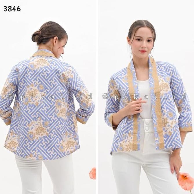 Promo Luaran batik wanita modern / outer batik wanita merah putih kantor COD