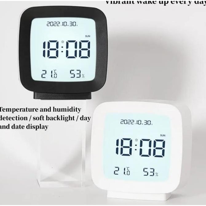DR322>> JD-2286 Jam Meja Digital Fitur Kalender Suhu Kelembapan Ruang Jam Meja Alarm Snooze Design M