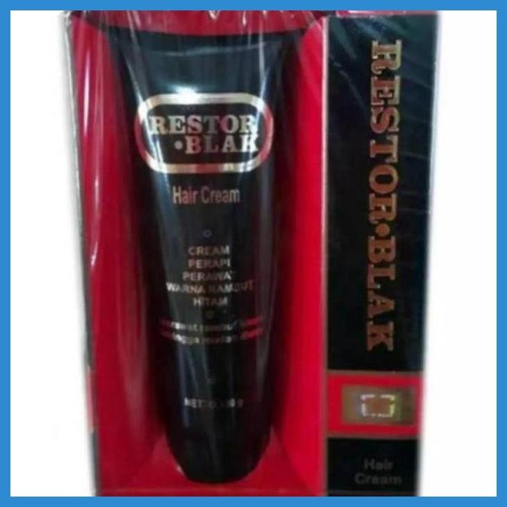 SALE RESTOR BLAK HAIR CREAM MINYAK RAMBUT PRIA / RESTOR BLACK 130GR PACKING AMAN