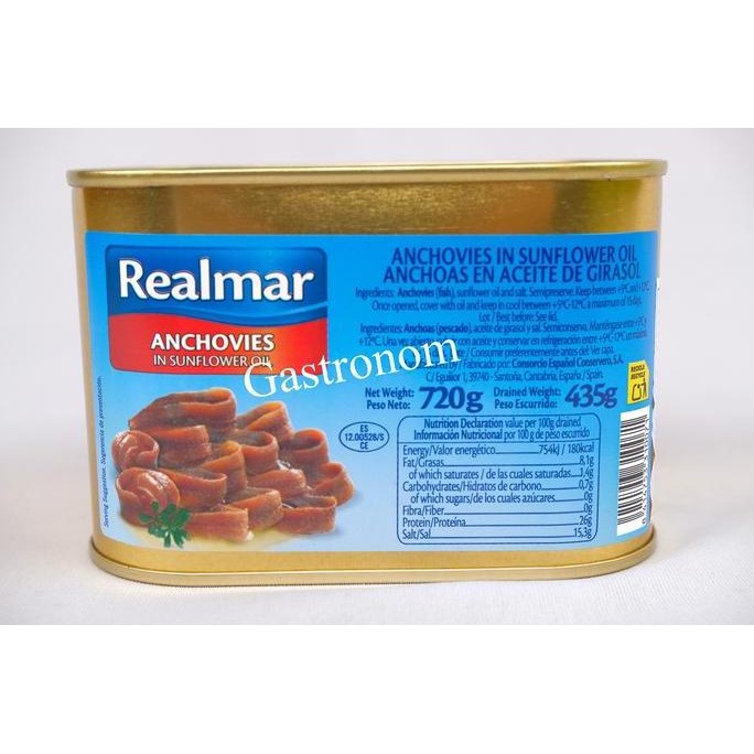 Realmar Anchovies in Sunflower Oil 720gr