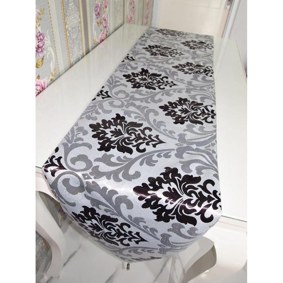 DB61>> TAPLAK MEJA MAKAN MINIMALIS MODERN / TAPLAK MEJA PANJANG KLASIK SILVER