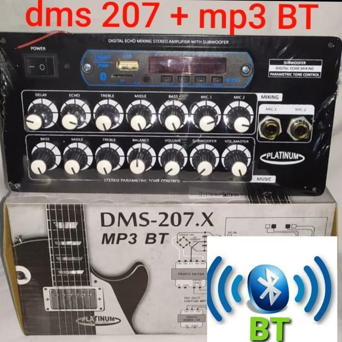 dms 207 bluetooth mp3 tone kontrol control mixing gitar echo dms207 mic refeat guitar speaker aktif 