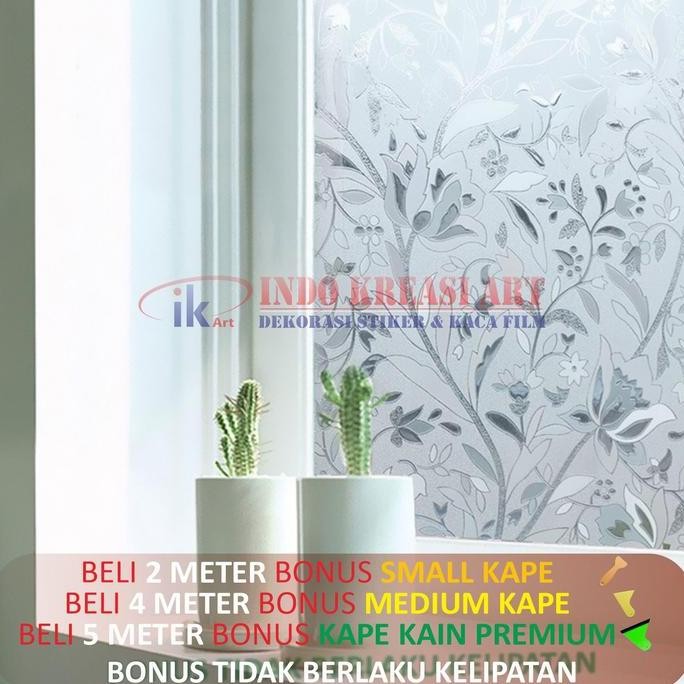 DF308>> STIKER KACA MOTIF BUNGA TULIP STICKER KACA JENDELA PREMIUM TEBAL 122