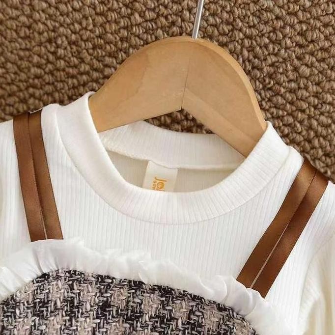 DI123 >> Gaun Anak Perempuan Cantik Lengan Panjang, Dress Tutu Korea Anak, Gaun Pesta Anak Model Ele