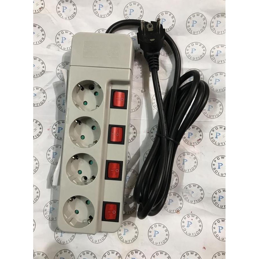 Pdu Stop Kontak 4 soket + switch + Kabel 16A-250V 2M Murah