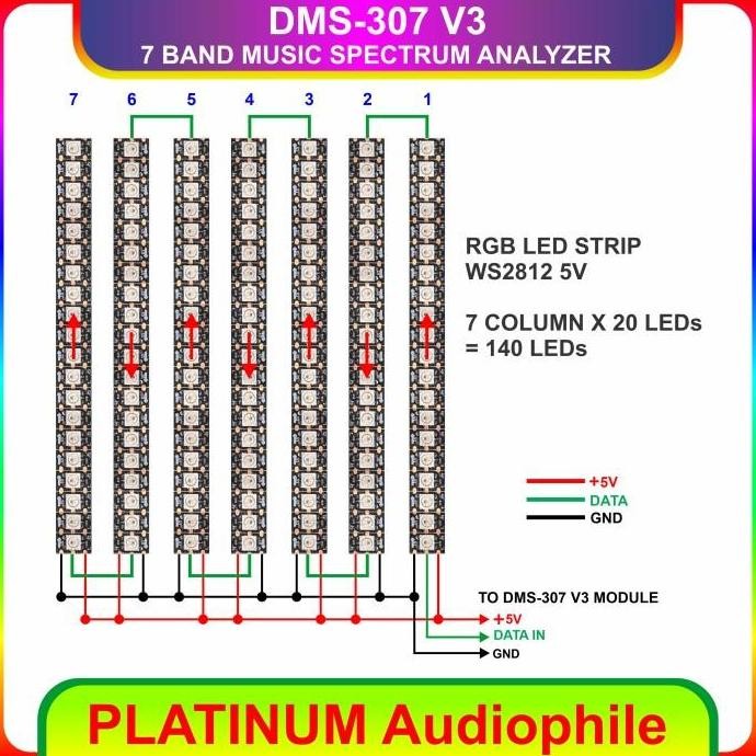 Spectrum Analyzer Modul DMS-307 V3 7 Band Music Analyzer