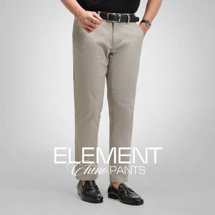 Promo CUTOFF Element Chino Pants Celana Basic Pria Panjang Regular Fit Stretch COD
