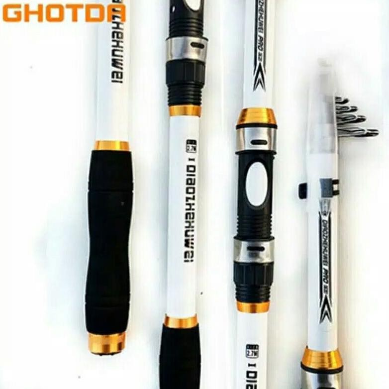 Special - Bayar Di Tempat GHOTDA Joran Antena Pancing Portable Carbon Fiber Telescopic - CF3000 2,1 