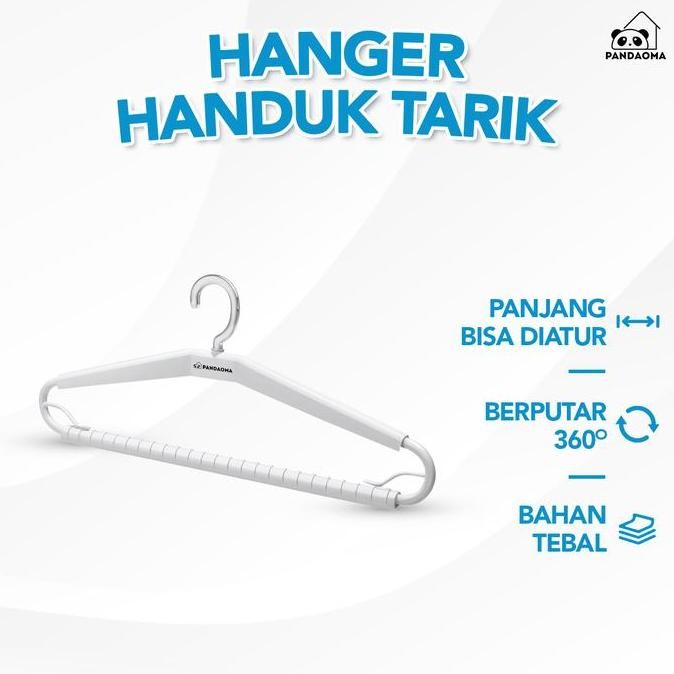 Pandaoma Hanger Tarik Gantungan Baju Tarik Hanger Handuk Hanger Panjang