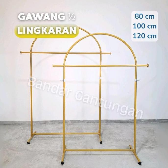 Gawang Baju Gold  / Emas Standing Rak Baju Gantungan Baju Besi-Bh