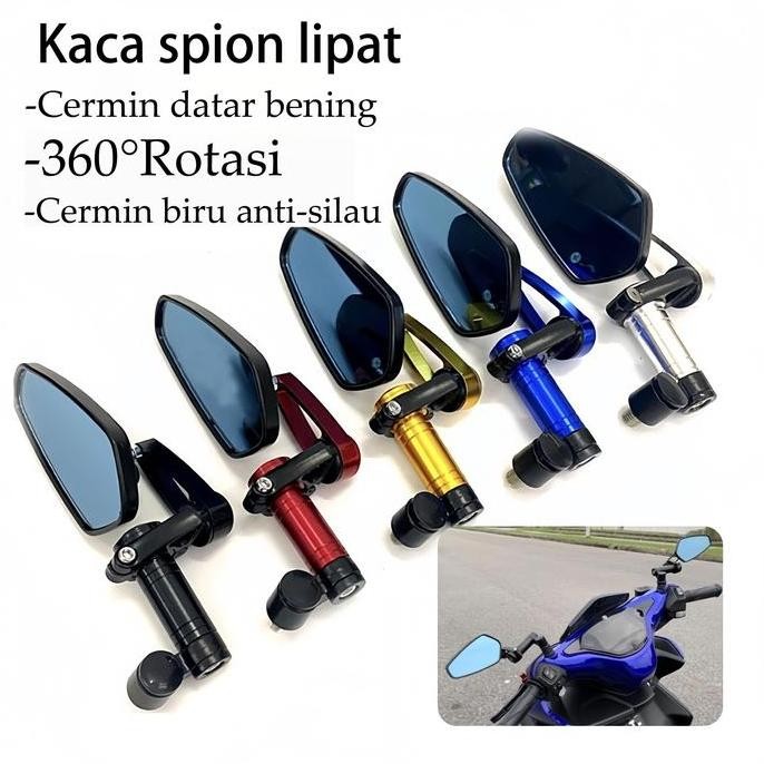 Spion Tomok Oval Octagon Cnc Universalsemua Motor-Gold-Motorcycle