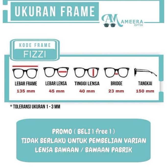 Women- (Beli 1 Free 1) Fizzi - Frame Kacamata Fashion Unisex Eyewear Glasses Mata Normal Minus Cylin