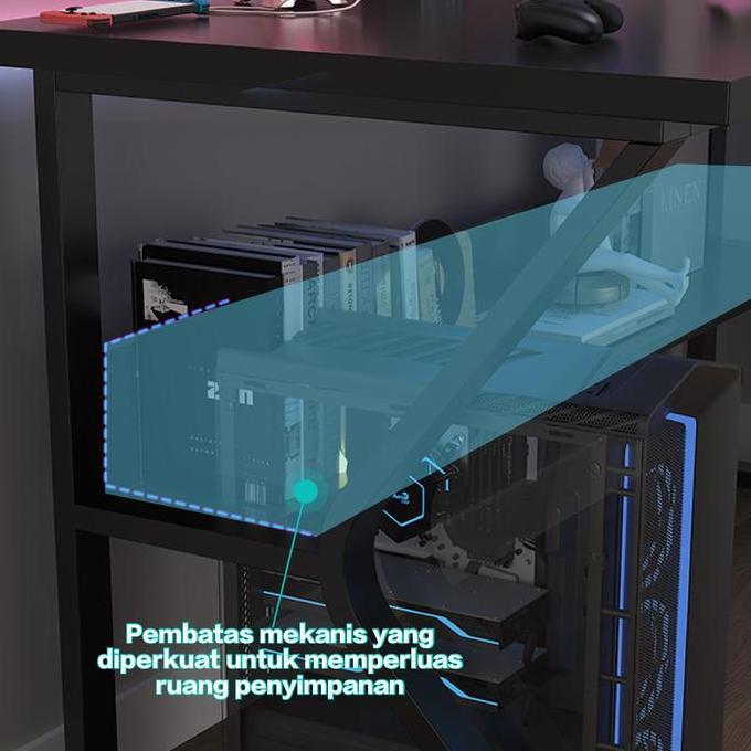 Etife Meja Komputer / Meja Gaming / Meja Komputer Serat Karbon/ Meja Komputer 140Cm / Meja Komputer 