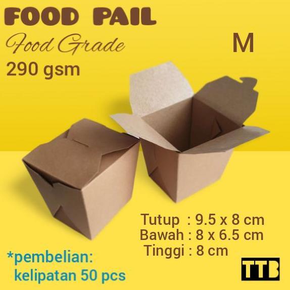 dBest- Food Pail Box Kraft - Kotak Kemasan Food Pail - Dus Food Pail - Size M