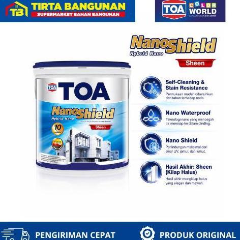 BR TOA PAINT NANOSHIELD SHEEN 2.5 Liter Cat Tembok Exterior Anti Lumut Anti Jamur