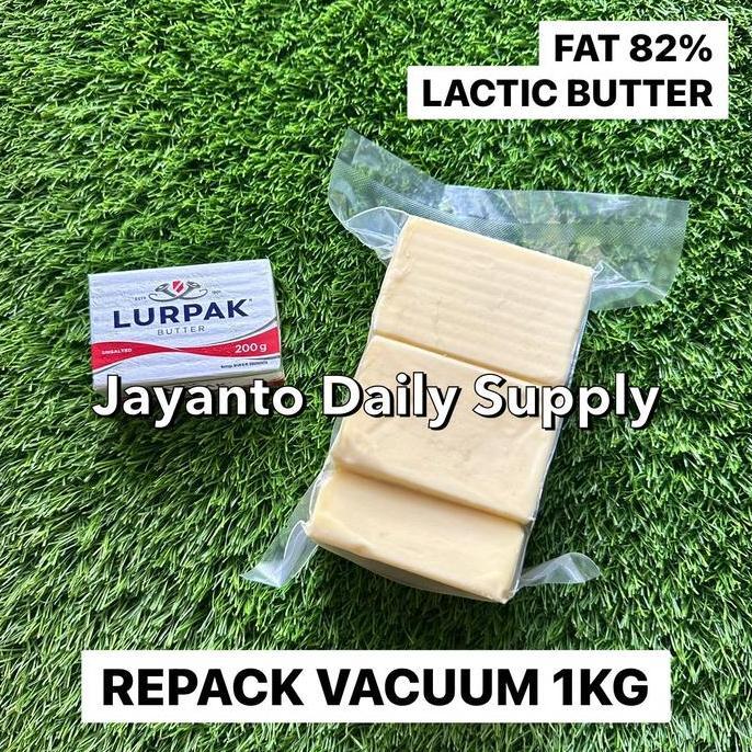 Leite - Unsalted Butter Lurpak 1Kg Repack Vacuum / Mpasi - 100% Halal