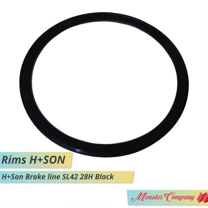 Promo Rims H+Son SL 42 Break Line 28H 700c Black  H PLUS SON HPLUSSON Diskon
