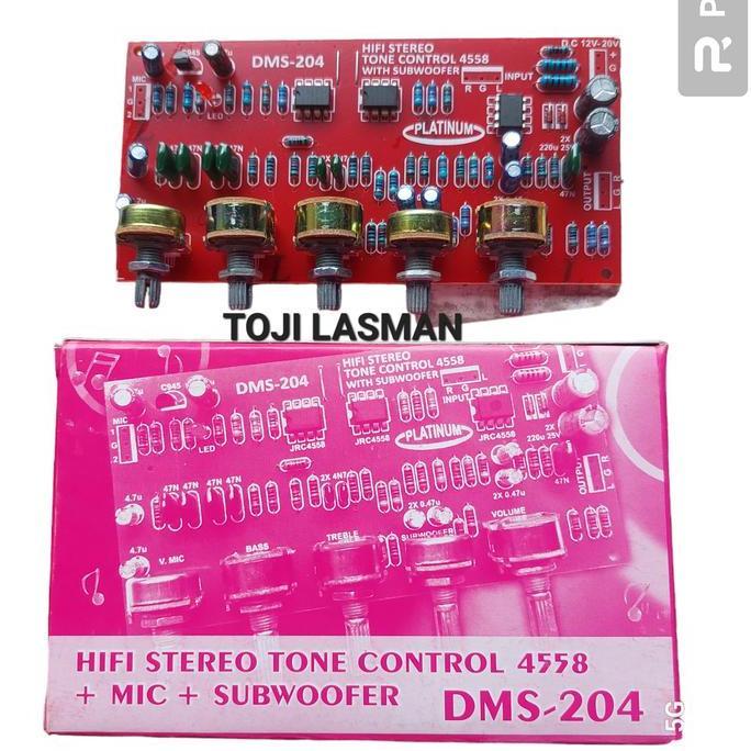 DMS 204 TONE CONTROL LM JRC  4558 + SUBWOOFER TONE SUBWOFER DMS204 PLATINUM STEREO KONTROL HIFI V MI