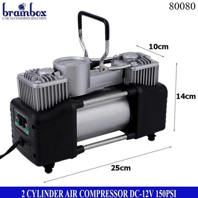 HH QUALITY Pompa Ban Kompresor Angin 2 Silinder Pompa Angin Mini Heavy Duty Air Compressor