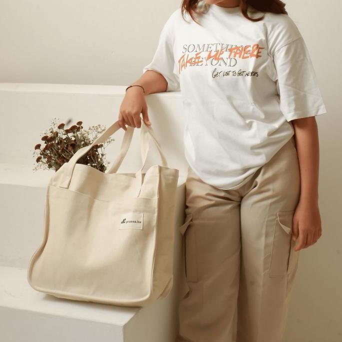 Mybag- Prassa.Ku | Riku Bag Zipper | Oversized Totebag Pria Nita Aesthetic