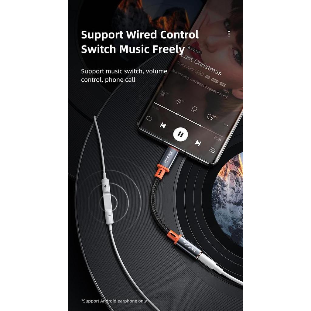 Greeeg- Mcdodo Splitter Dac Type C To Jack 3.5Mm Audio Music For Samsung / Xiaomi / Ipad