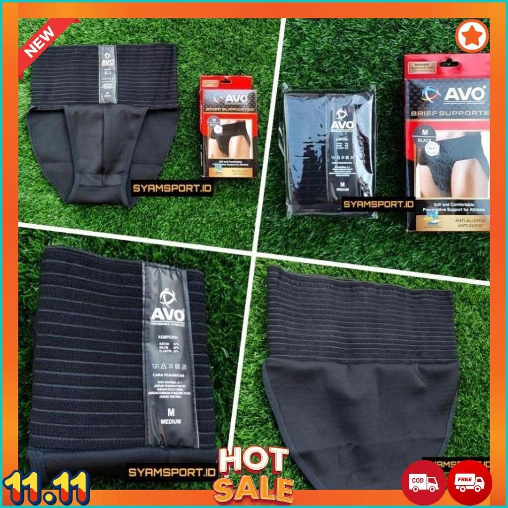 Celana Dalam Olahraga AVO Brief Supporter ORI Ketat Elastis Anti Bacterial / Celana Hernia Pria / Ce
