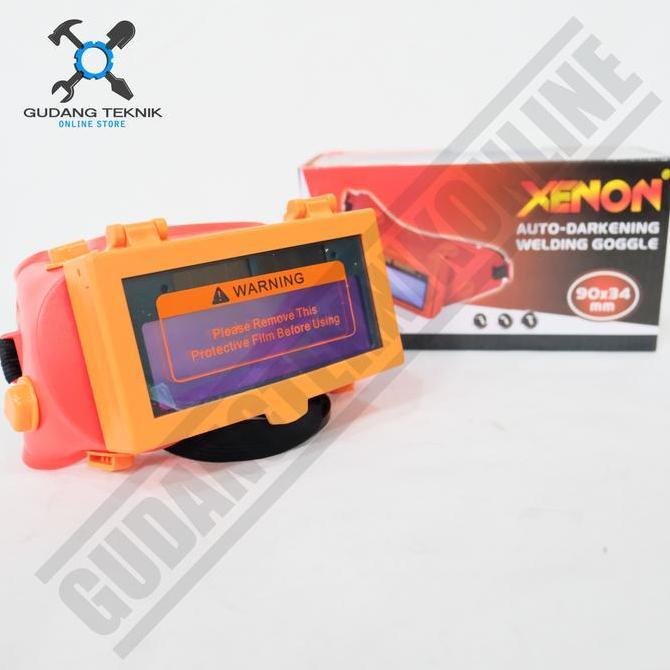 OVIROWA Xenon Goggle Las Auto Dark Kaca Mata Las Otomatis Welding Darkening