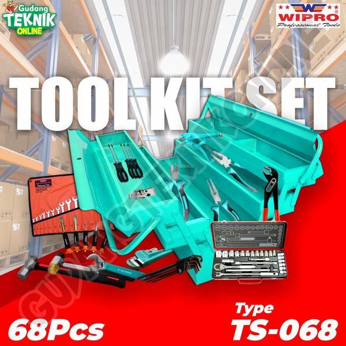 KAULANO Tool Kit Kunci Set 68pcs WIPRO TS-068 / Tool Kit Sock Sok Set Box WIPRO TS068- TOOL KIT SET 